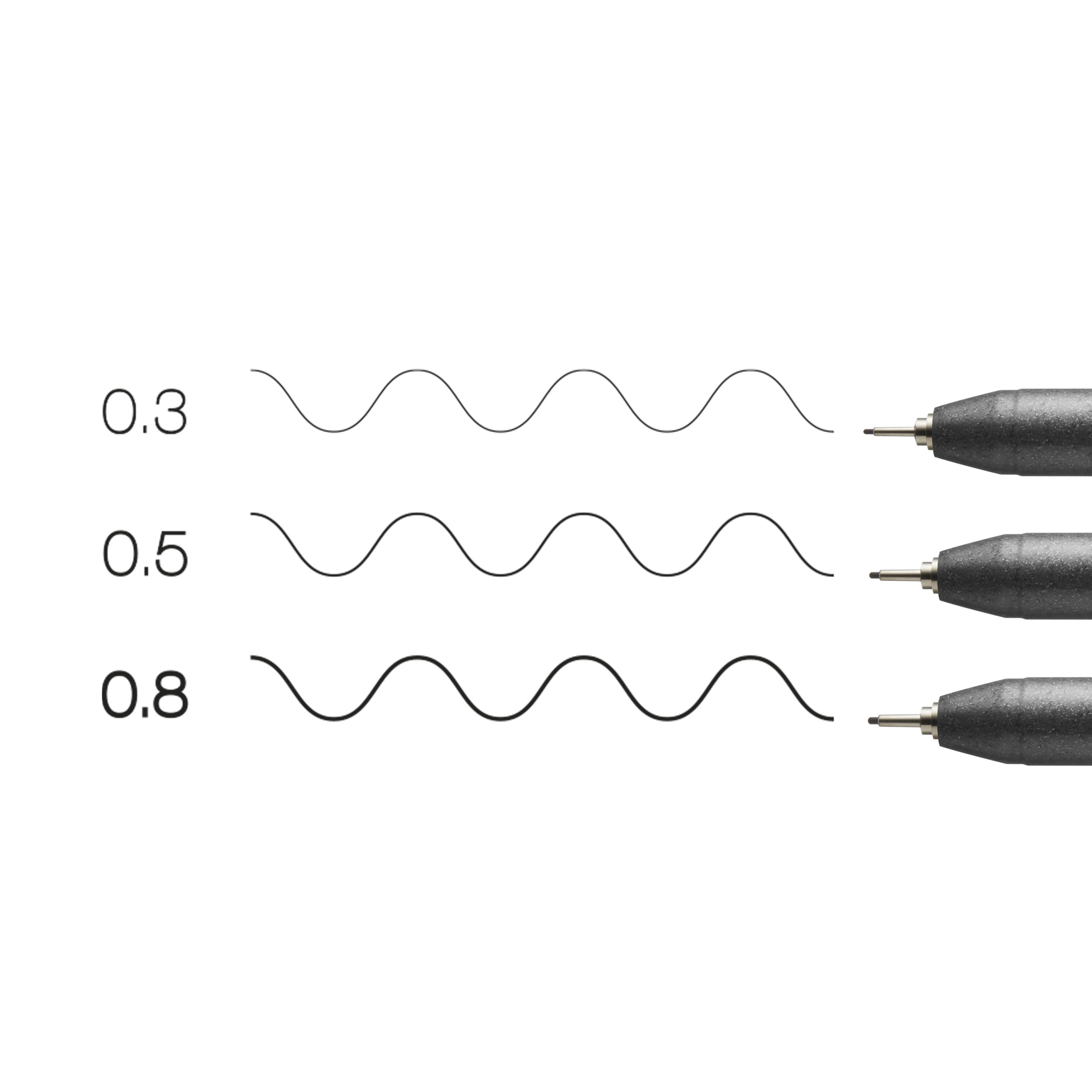 COPIC Multiliner Fineliner Set 0.3 + 0.5 + 0.8 mm 3 St. Schwarz