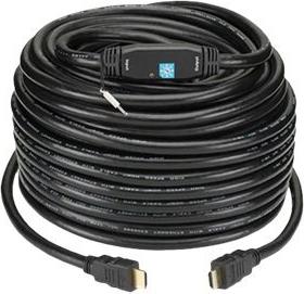 High Speed HDMI Kabel mit Ethernet, mit Verstärker, 25m, schwarz Hersteller: Techly (ICOC-HDMI-A-250)
