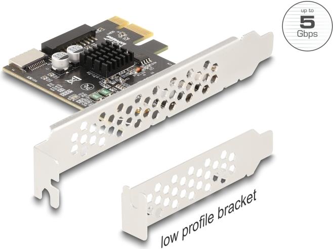 Delock PCI Express x1 Karte zu 1 x intern USB 5 Gbps Typ-E Key A und 1 19 Pin (90344)