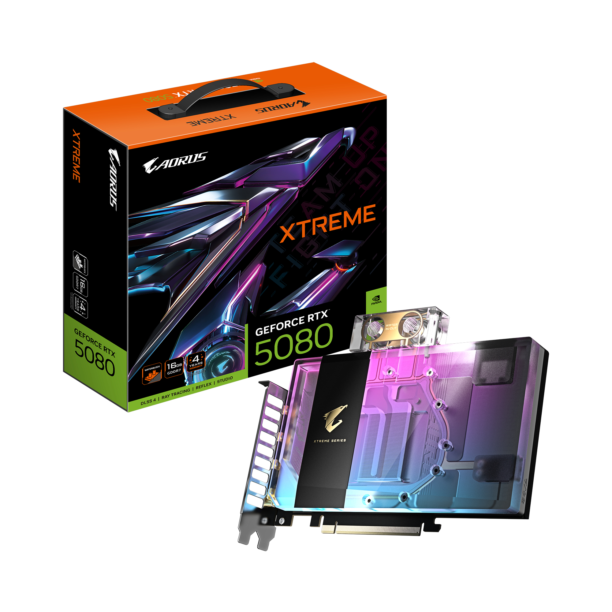AORUS GeForce RTX 5080 XTREME WATERFORCE WB 16G - 16 GB GDDR7 Grafikkarte Schwarz