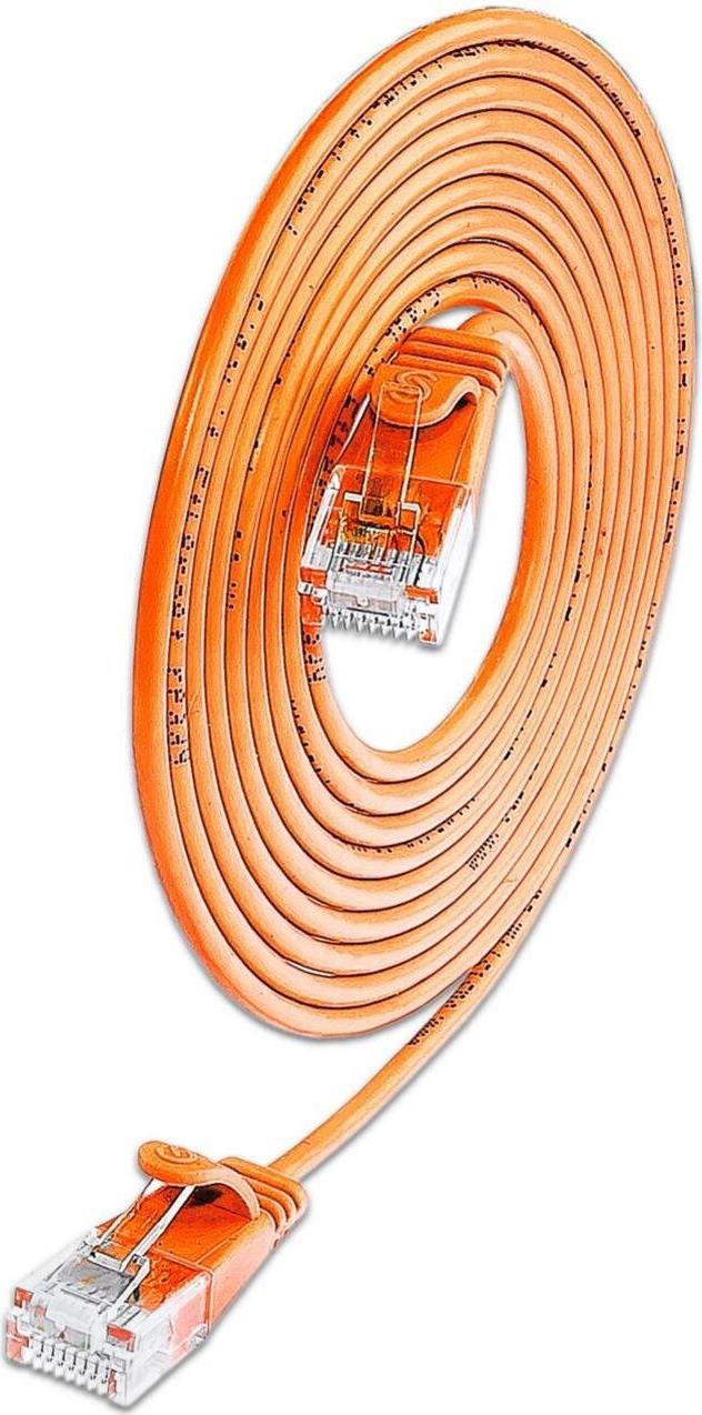 SLIM KAT6A 10 Gigabit Lightpatchkabel rund, U/UTP, Ø 3,6 mm, orange (SLIM-L-UU-K6A 0.5 OR)