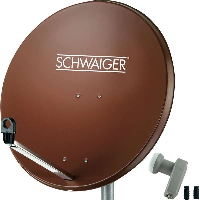 SCHWAIGER SAT Anlage 80 cm 2 Teilnehmer Twin-LNB Ziegel-Rot