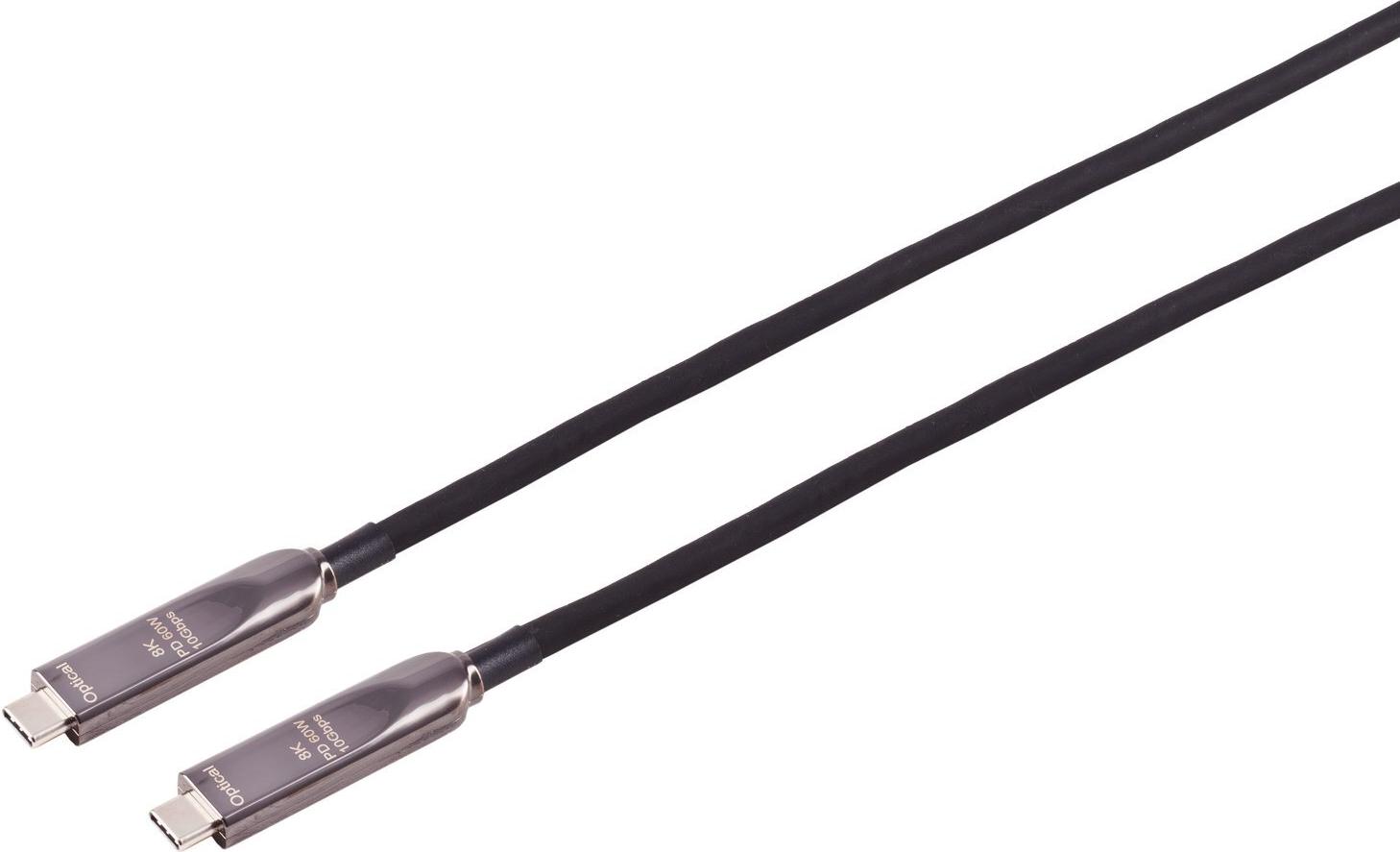 S/CONN maximum connectivity USB Anschlusskabel, USB-C Hybridkabel, 3.2, 8K, 10G, 60W, PVC, 15m (30-43085)