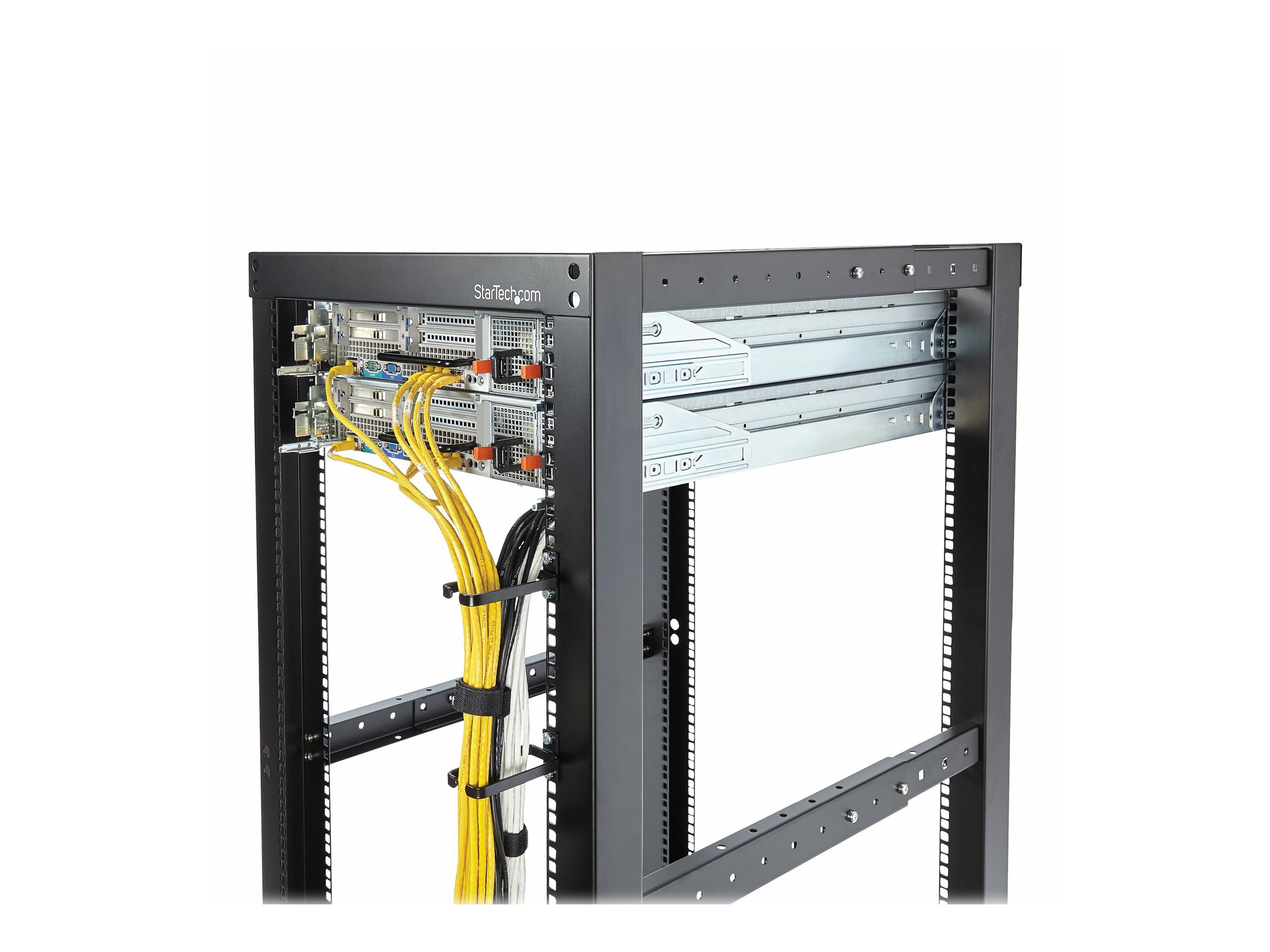 StarTech.com 1U Rack Kabelführung D-Ring Kabelmanagement 4,5 x 10 cm Schwarz