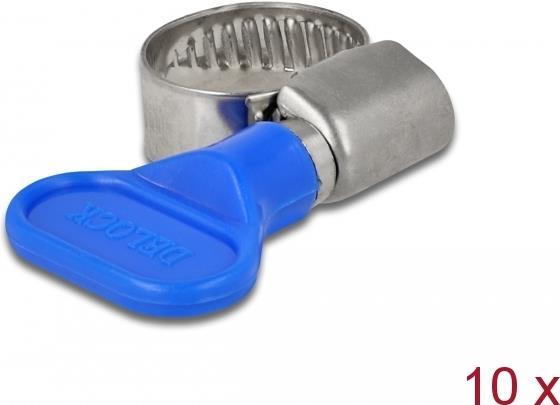Delock - Schlauchschelle - geeignet für 10 - 16 mm Schlauch - Blau (Packung mit 10) (19404)
