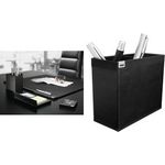 sigel Stifteköcher "cintano:S", saphirschwarz aus Lederimitat, mit Soft-Touch Beschichtung (SA535)