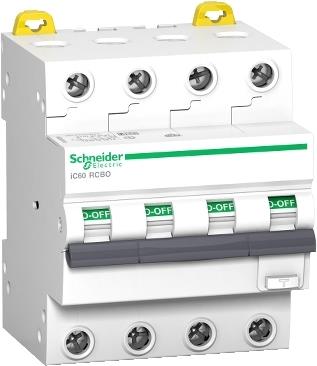 Schneider Electric iC60 RCBO Stromunterbrecher 4P (A9D77432)