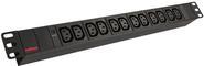 ROLINE 48,30cm (19") black aluminium PDU. 11-way C13 (30.18.9006)