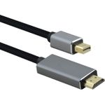Helos Anschlusskabel, mini DisplayPort St./HDMI St., PREMIUM 4K, 3,0m, schwarz mini DisplayPort Stecker/HDMI 1.4 Stecker , PREMIUM , TPE Außenmantel - hochflexibel , Aluminium-Gehäuse , 3840 x 2160 @ 30 Hz , vergoldete Kontakte , ULTRA HD 4K , ROHS 2.0 und REACH-Konform , Farbe: schwarz (288487)