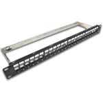 Wirewin 24-Port Keystone Modul-Leerpanel, 19\", schwarz geschirmt Keystone System (TKS PANEL 24 BLACK)