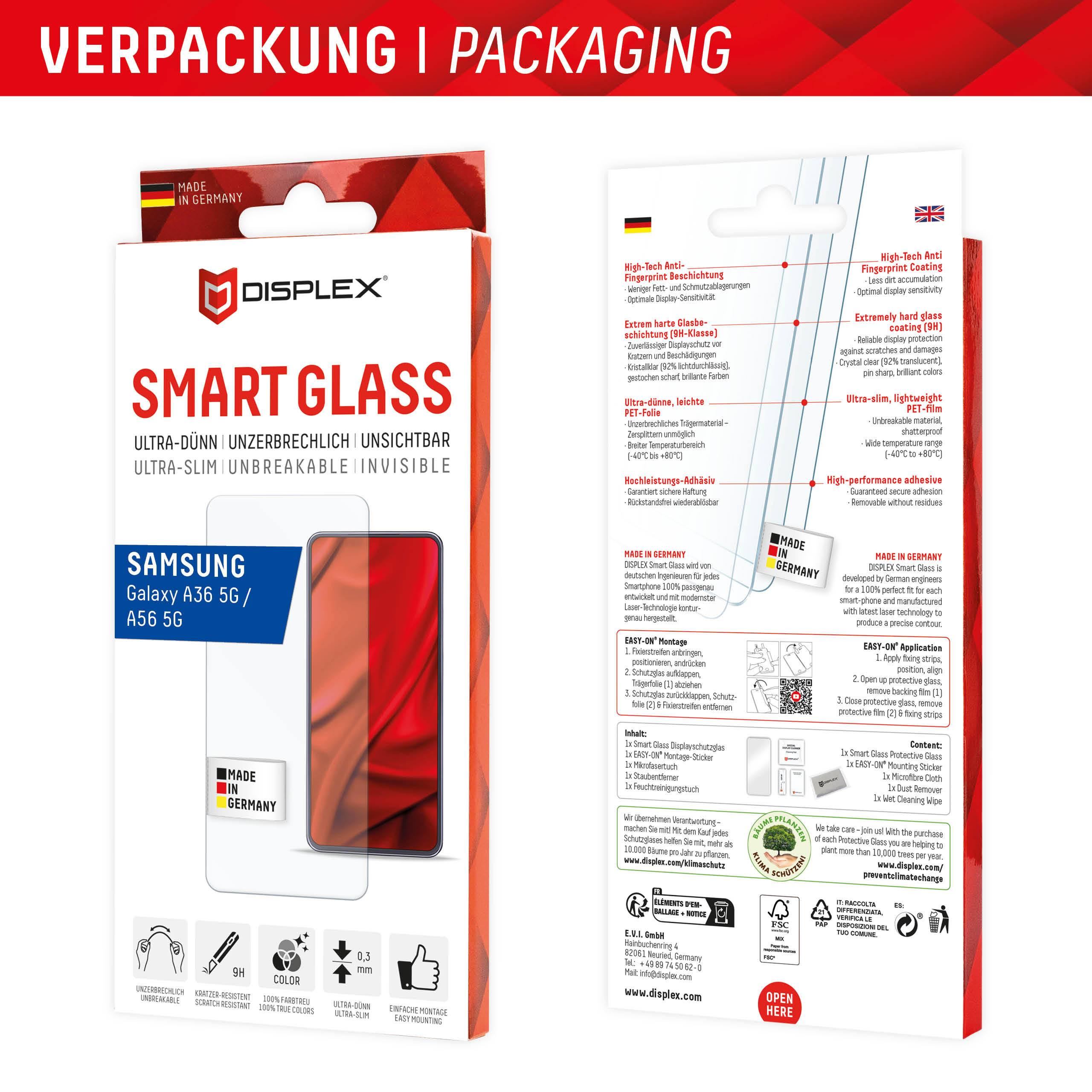 E.V.I. DISPLEX Smart Glass Samsung Galaxy A56 Transparent