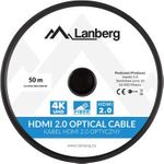 Lanberg CA-HDMI-20FB-0500-BK HDMI-Kabel 50 m HDMI Typ A (Standard) Schwarz - Silber (CA-HDMI-20FB-0500-BK)