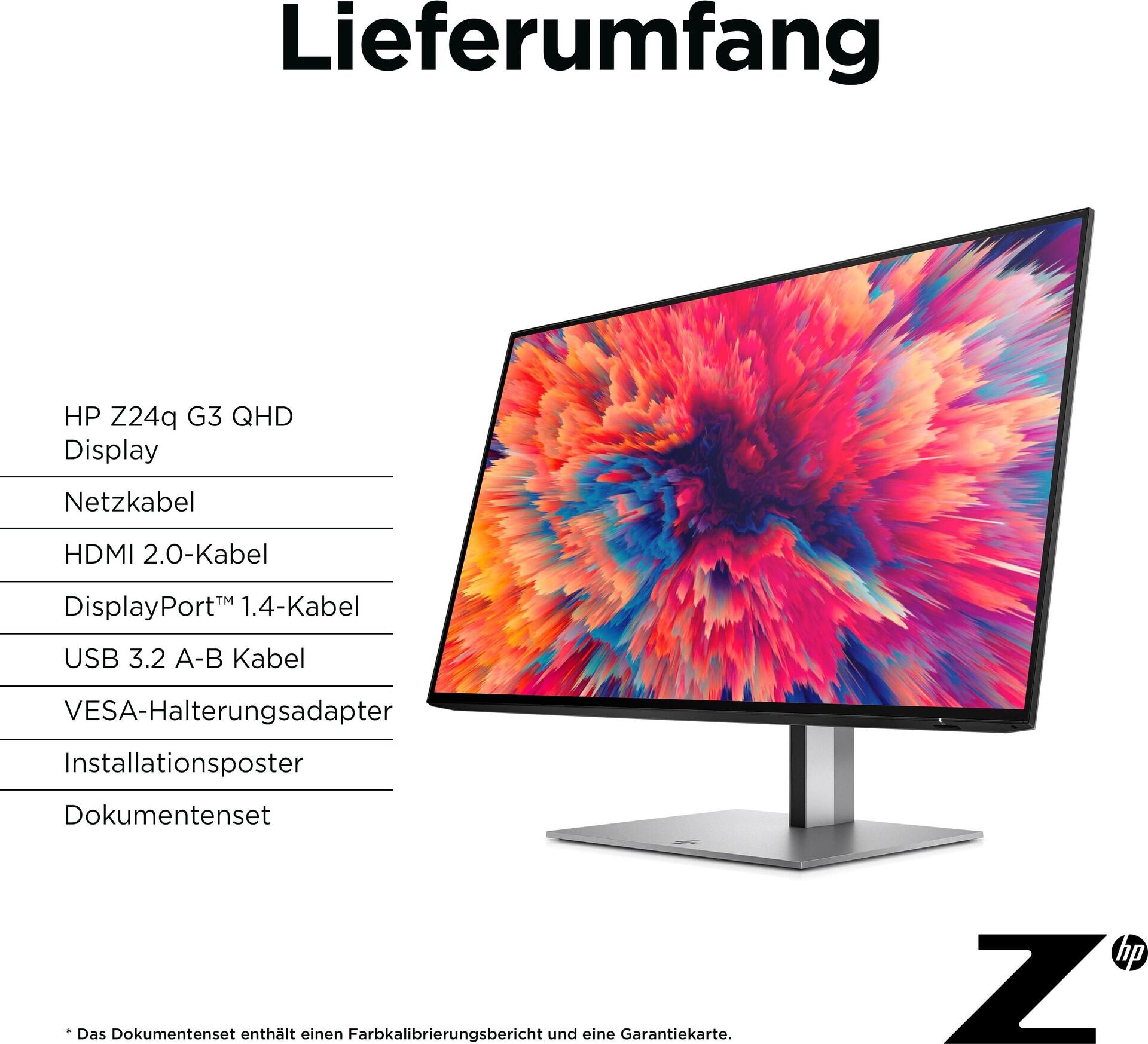 HP Z24q G3 23.8" QHD Monitor Silber