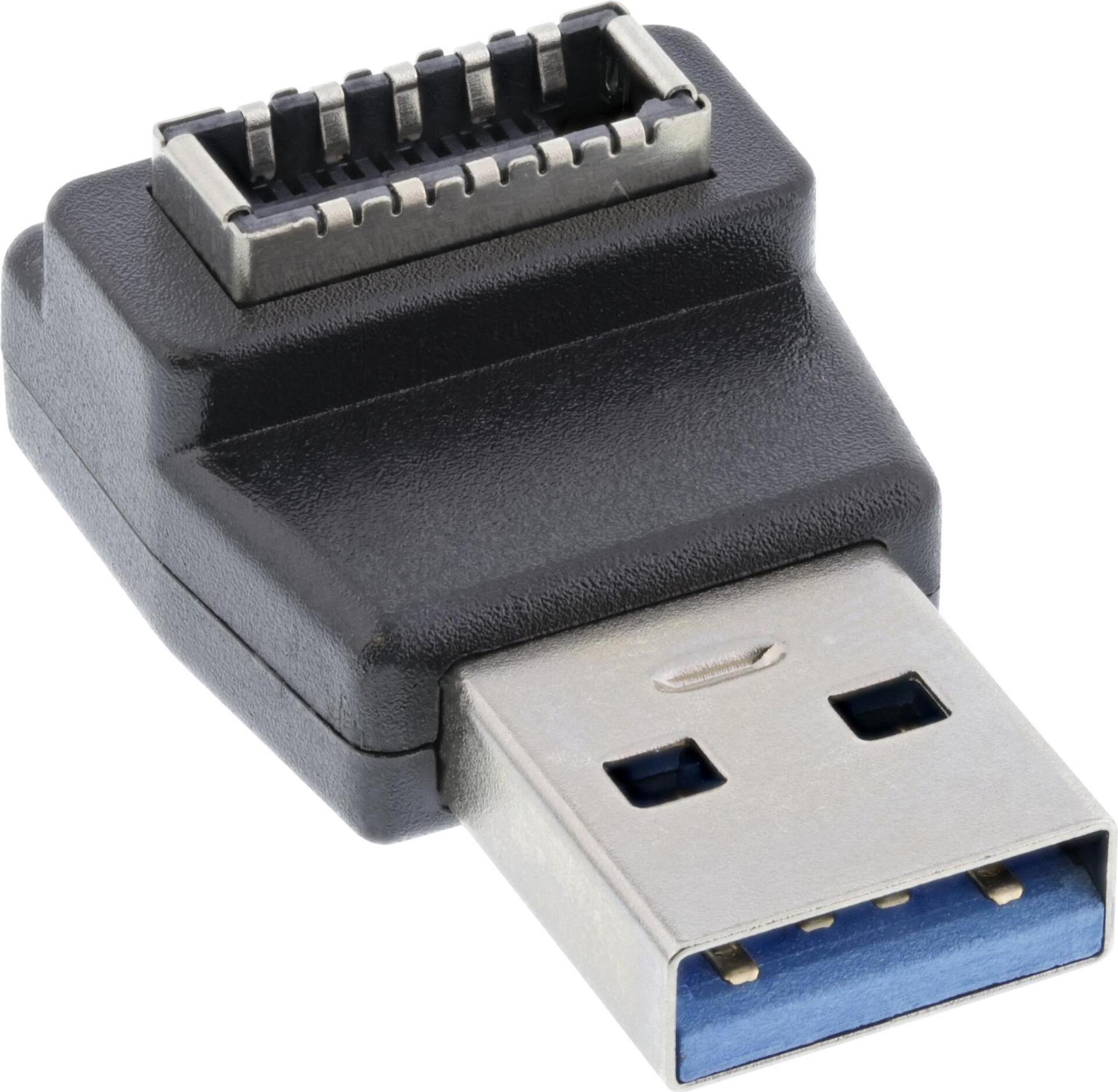 InLine USB 3.2 Adapter USB-A Stecker zu intern USB-E Frontpanel Buchse (33446M)