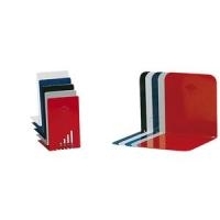 WEDO Buchstütze (B)140 x (T)140 x (H)85 mm, lichtgrau aus Metall, kunststoffbeschichtet - 2 Stück (102 1037)