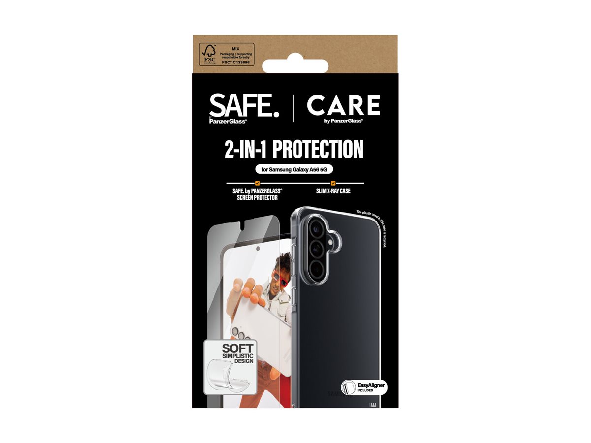 PanzerGlass CARE Fashion 2-in-1 Bundle Schutzhülle mit Ultra-Wide-Fit Bildschirmschutz für Samsung Galaxy A55 5G Transparent