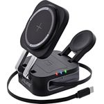 InLine 3in1 Wireless Charger 15W Qi MagSafe kompatibel 0.8m Kabel (33392T)