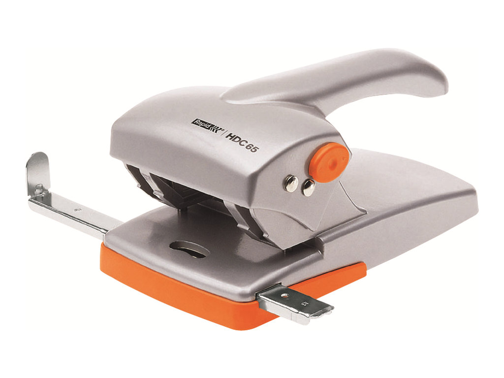 Rapid HDC65 Registratur-Locher 65 Blatt 80 mm Orange/Grau