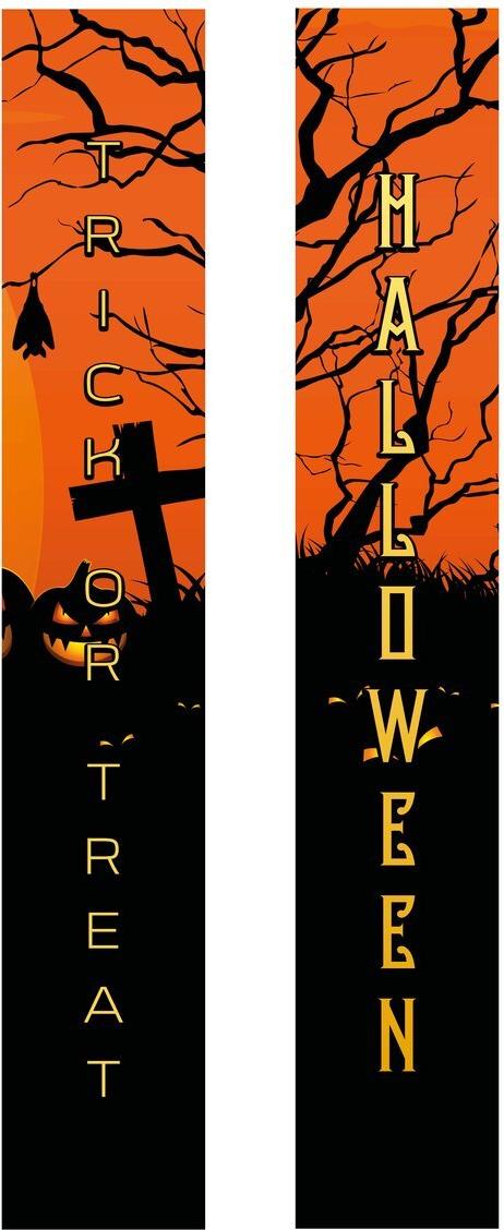 EUROPALMS Halloween Banner, Geisterhaus, 2er-Set, 30x180cm (80164203)