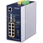 PLANET IP30 DIN-rail Industrial L3 8P Managed Gigabit Ethernet (10/100/1000) Aluminium - Blau (IGS-6325-8UP2S2X)