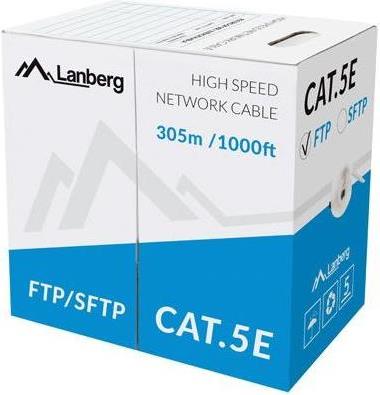 Lanberg LCF5-11CU-0305-S Netzwerkkabel Grau 305 m Cat5e F/UTP (FTP) (LCF5-11CU-0305-S)
