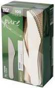 PAPSTAR Papier-Messer "pure", Länge: 158 mm, weiß, 100er aus lebensmittelechtem Papier, FSC-zertifiziert, stabil, - 1 Stück (88066)