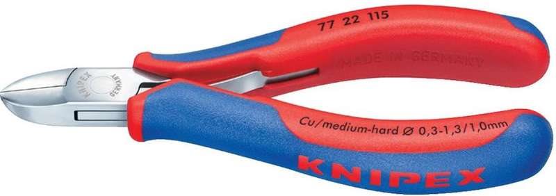 Knipex 77 22 115 SB Elektronik- u. Feinmechanik Seitenschneider ohne Facette 115 mm