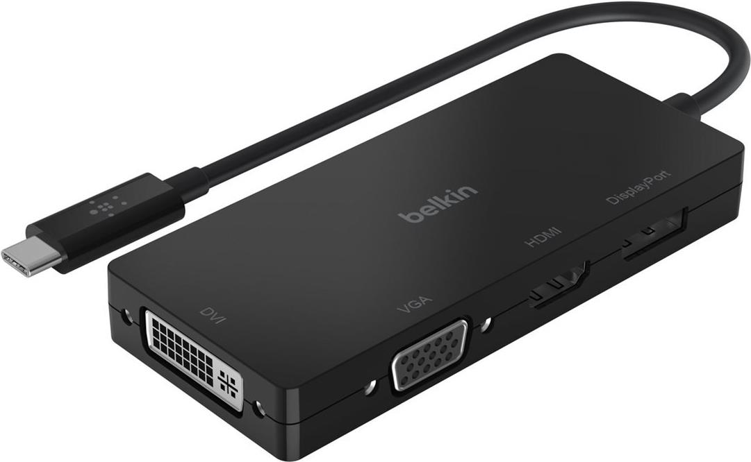 Belkin USB-C Videoadapter HDMI VGA DisplayPort DVI 4K Schwarz