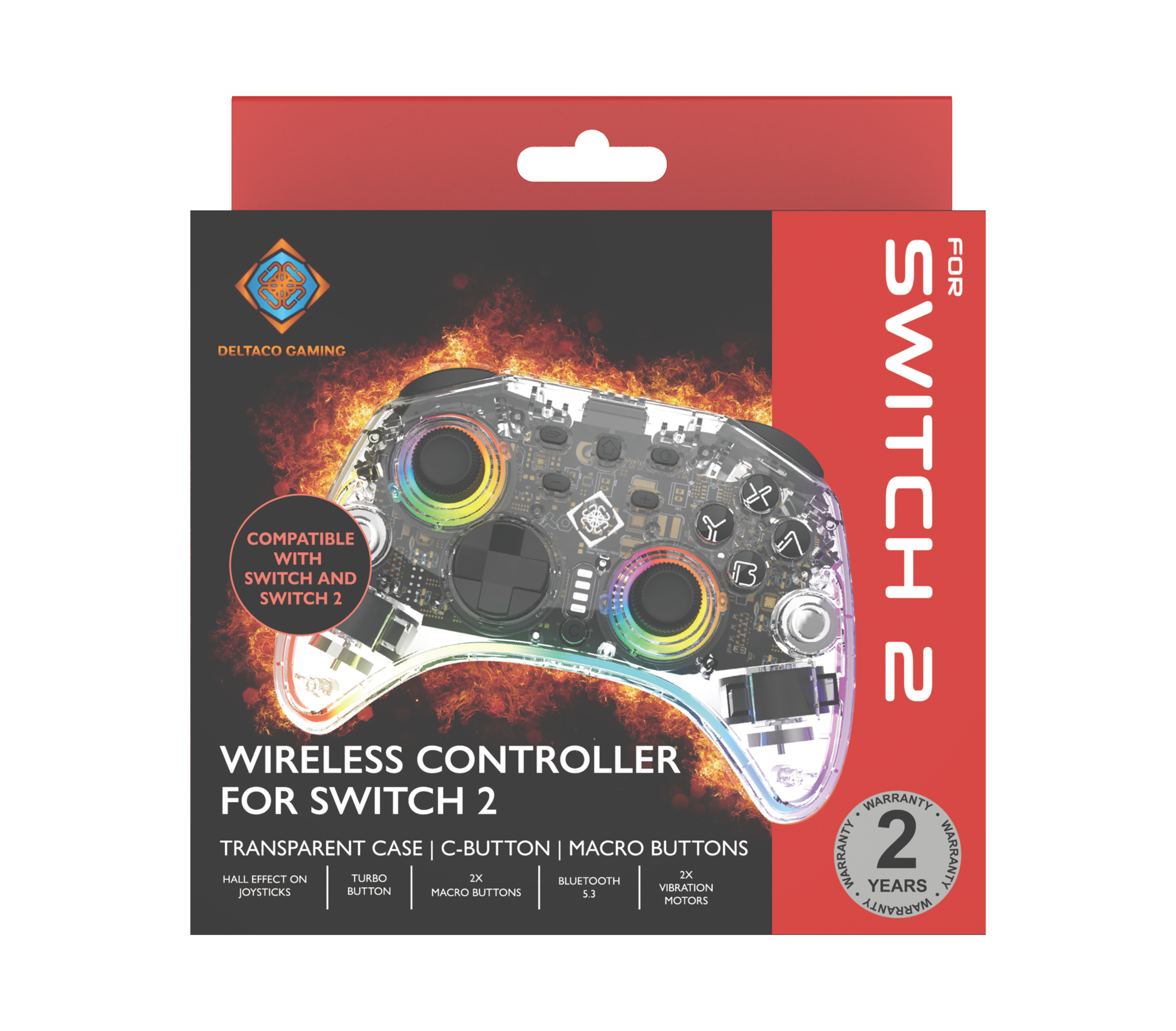 Deltaco Gaming GAM-198-T Wireless Gaming-Controller Bluetooth/USB Transparent