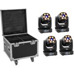 EUROLITE Set 4x LED TMH-H90 + Case mit Rollen (20000929)