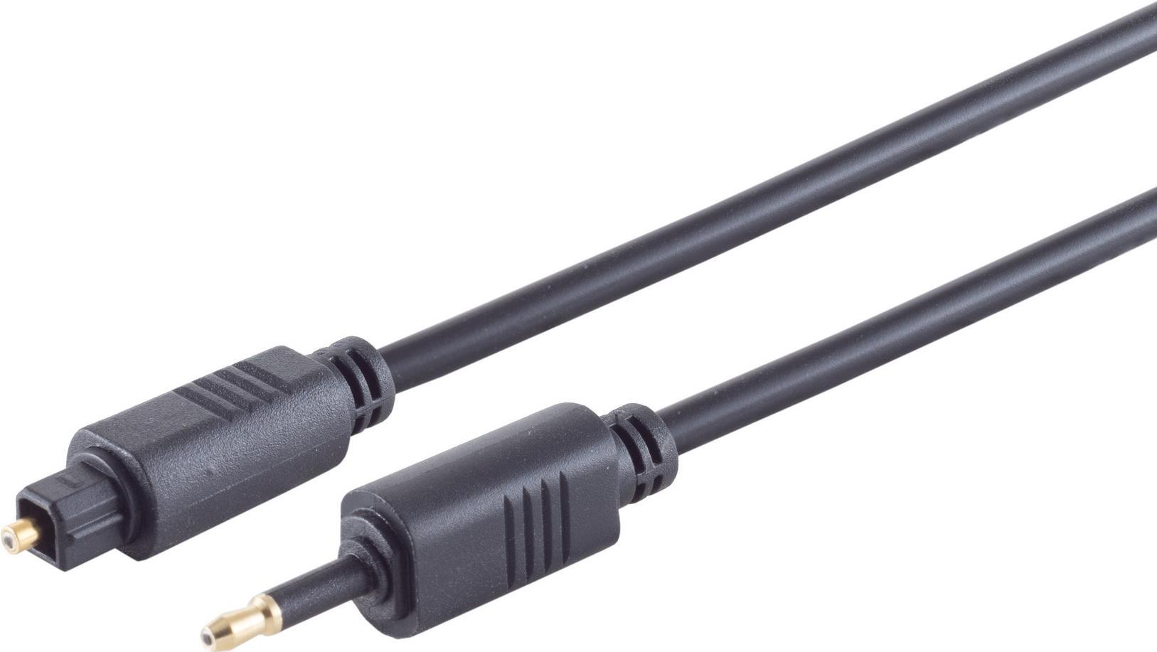 ShiverPeaks S/CONN maximum connectivity Lichtwellenleiterkabel 4,0mm, Toslink-Stecker auf 3,5mm Opti-Stecker, 1,0m (69014-1.0)