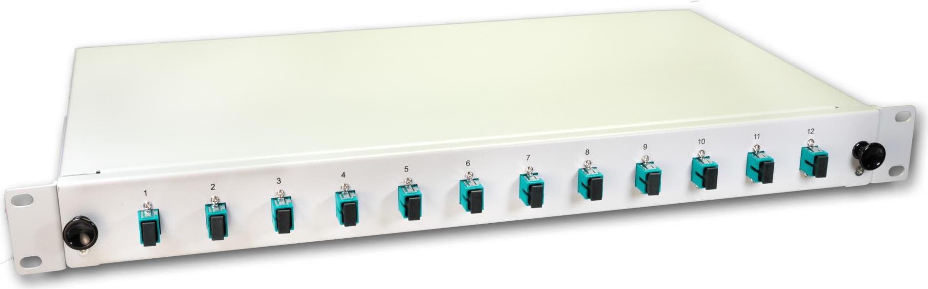 Lightwin LWL Spleissbox, 12 Fasern, 12x SC Multimode, 50/125µm OM3 Pigtail Spleißboxen (SPBOX 12G50 OM3 SC)