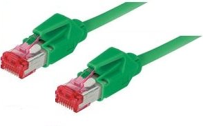 Patchkabel S/FTP, PiMF, Cat 6, grün, 7,5 m halogenfrei, mit Draka-Kabel und Hirosesteckern TM21 (bisherige Bezeichnung S/STP) (71807G)
