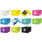 LEITZ Ablagebox Click & Store WOW, DIN A4, gelb Hartpappe mit PP-Folie, Aufbau mittels Druckknöpfen, - 1 Stück (6044-00-16)