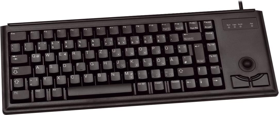 CHERRY Compact-Keyboard G84-4400 PS/2 83 Tasten Trackball Schwarz