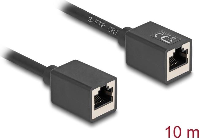 Delock Netzwerk Verlängerungskabel RJ45 Kupplung Buchse zu Cat.6A S/FTP 10 m (90335)