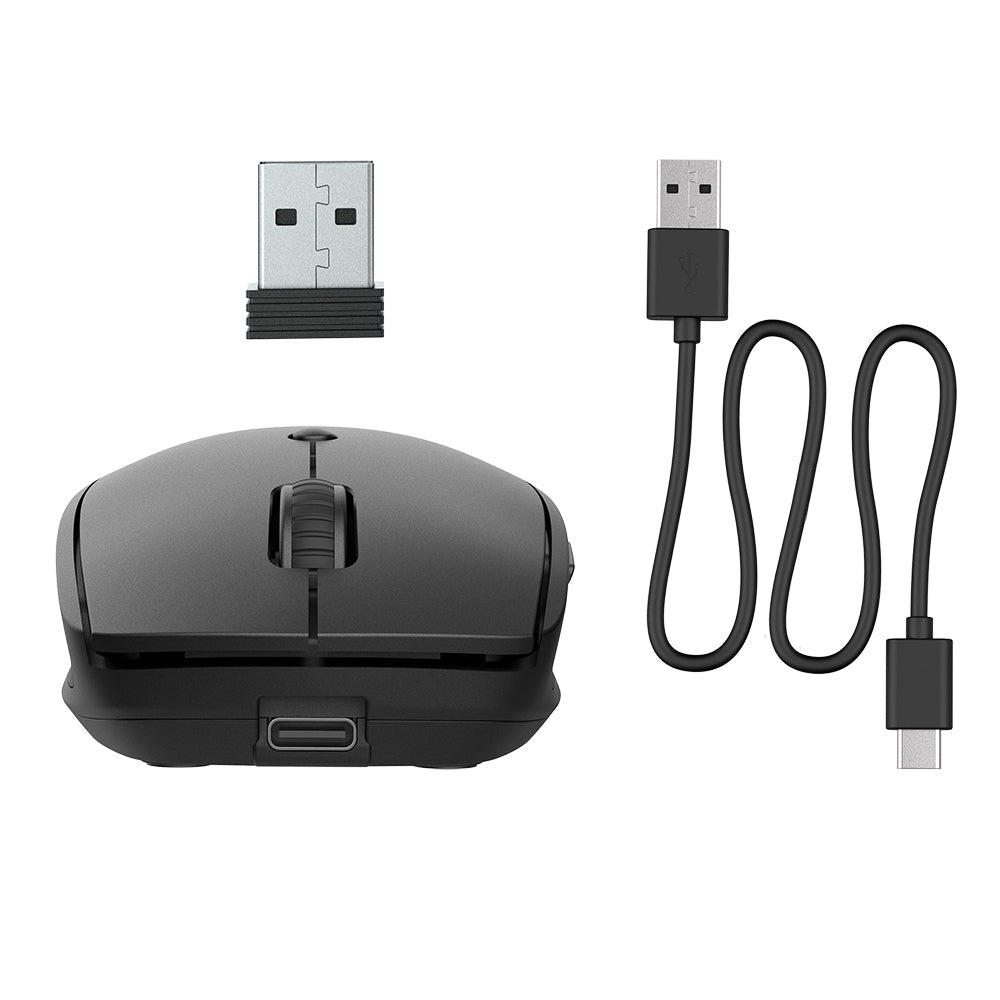 JLab GO Charge Kabellose Maus Beidhändig Bluetooth + 2.4 GHz 1600 DPI Schwarz