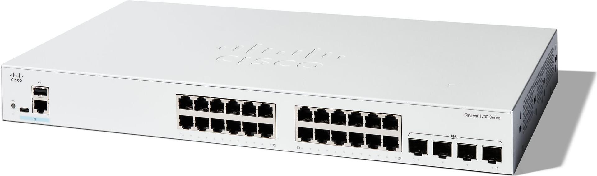 Cisco Catalyst 1200-24T-4X Managed Switch 24 Port 4x 10GbE SFP+ Weiß
