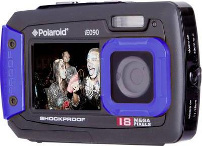 Polaroid Digitalkamera IE90 18 Mio. Pixel Schwarz-Blau Unterwasserkamera, Staubgeschützt, Frontdisplay (IE090-BLU-INT)