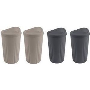 APS Mehrwegbecher-Set TO GO, 0,4 Liter, anthrazit aus Polypropylen (PP), 100%...