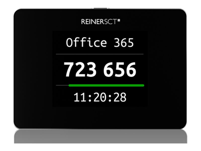 ReinerSCT Authenticator mini – Hardware-Token für 2FA mit TOTP und USB, Schwarz, Silber