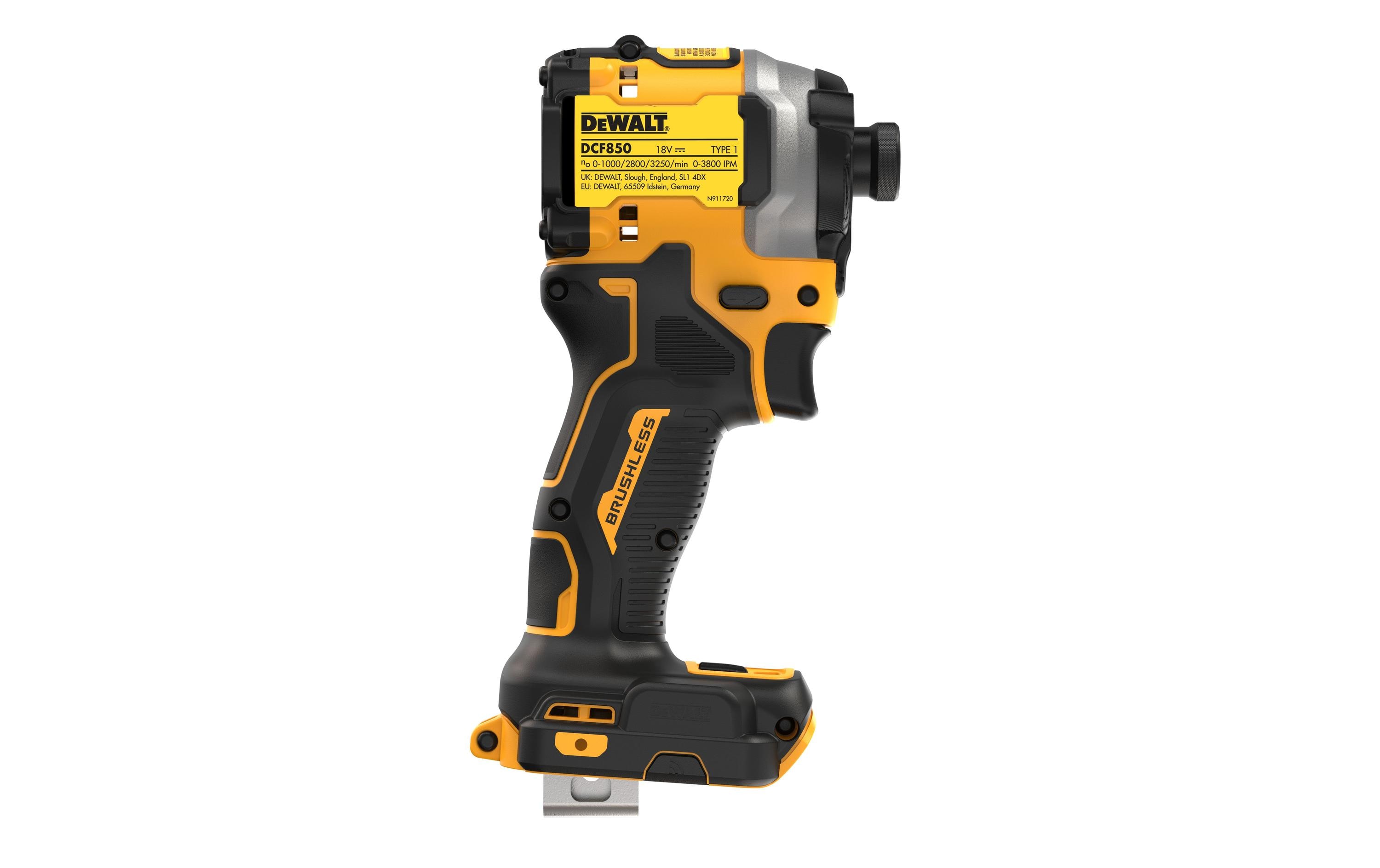 DeWalt DCF850NT-XJ Akku-Schlagschrauber 1/4" 18 V 206 Nm Schwarz, Gelb