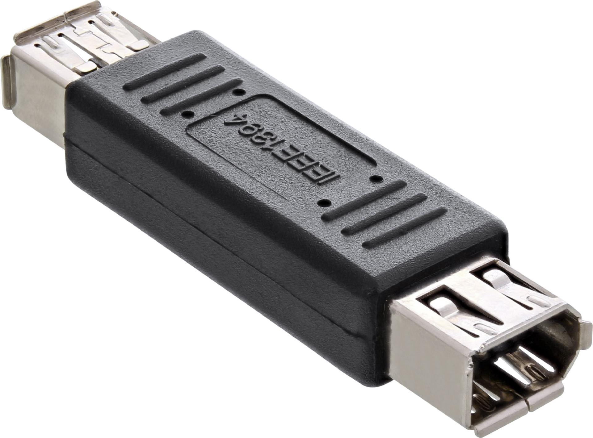 InLine FireWire Adapter 6-polig Buchse/Buchse Schwarz, Silber