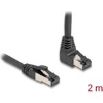 Delock RJ45 Netzwerkkabel Cat.8.1 S/FTP 90° oben gewinkelt / gerade 2 m schwarz (80395)