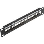 Wirewin 12-Port Keystone Modul-Leerpanel, 10\", schwarz, geschirmt Keystone System (TKS PANEL 12)