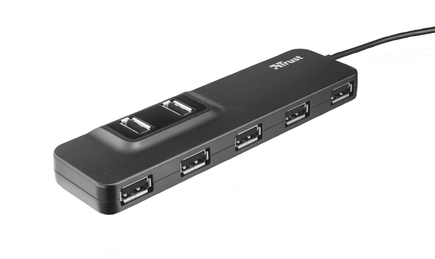 Trust Oila. Hub-Schnittstellen: USB 2.0. Energiequelle: AC. Produktfarbe: Schwarz (20576)