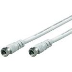 Wentronic Goobay SAT Anschlusskabel, 100% geschirmt, Weiß, 5 m - F-Stecker <=> F-Stecker (50739)