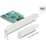 Delock PCI Express x4 Karte zu 1 x intern USB 20 Gbps Typ-E Key A - Low Profile Formfaktor (91070)