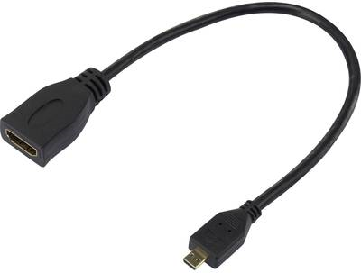SpeaKa Professional HDMI Adapter [1x HDMI-Stecker D Micro - 1x HDMI-Buchse] Schwarz vergoldete Steckkontakte (SP-7870588)