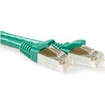 ACT Green 1.5 meter SFTP CAT6A patch cable snagless with RJ45 connectors. Cat6a s/ftp snagless gn 1.50m (FB6751)